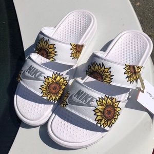 Sunflower Nike Slides